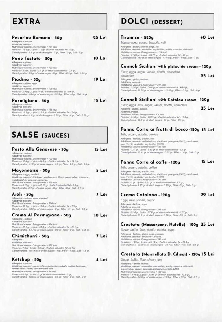 sauces and desseert